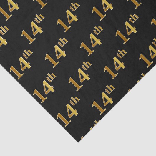 Black, Faux Gold 14e (veertiende) gebeurtenis Tissuepapier (Detail)