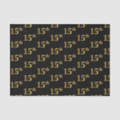 Black, Faux Gold 15th (vijftiende) event Tissuepapier (Voorkant)