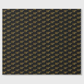 Black, Faux Gold 16e (zestiende) gebeurtenis Cadeaupapier (Vlak)