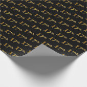 Black, Faux Gold 17e (zeventiende) gebeurtenis Cadeaupapier (Hoek)