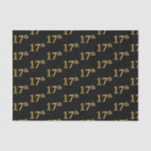 Black, Faux Gold 17e (zeventiende) gebeurtenis Tissuepapier (Voorkant)