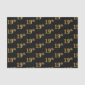 Black, Faux Gold 19e (negentiende) gebeurtenis Tissuepapier (Voorkant)