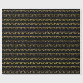 Black, Faux Gold 22e (22-seconden) event Cadeaupapier (Vlak)