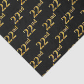 Black, Faux Gold 22e (22-seconden) event Tissuepapier (Detail)
