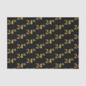 Black, Faux Gold 24e (24e) gebeurtenis Tissuepapier (Voorkant)