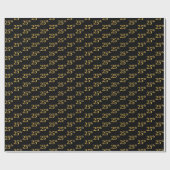 Black, Faux Gold 25th (25th) Event Cadeaupapier (Vlak)