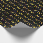 Black, Faux Gold 26th (26th) Event Cadeaupapier (Hoek)