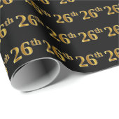 Black, Faux Gold 26th (26th) Event Cadeaupapier (Rol Hoek)