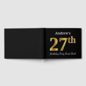Black, Faux Gold 27th Birthday Party + aangepaste Gastenboek (Volledig)