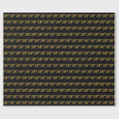 Black, Faux Gold 28e (achtentwintigste) gebeurteni Cadeaupapier (Vlak)