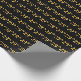 Black, Faux Gold 29th (negenentwintig) event Cadeaupapier