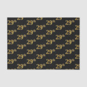 Black, Faux Gold 29th (negenentwintig) event Tissuepapier (Voorkant)