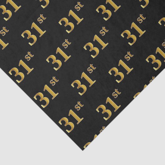 Black, Faux Gold 31st (31ste) gebeurtenis Tissuepapier (Detail)