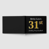 Black, Faux Gold 31st Birthday Party + aangepaste  Gastenboek (Volledig)