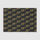 Black, Faux Gold 33e (Dertigderde) gebeurtenis Tissuepapier (Voorkant)