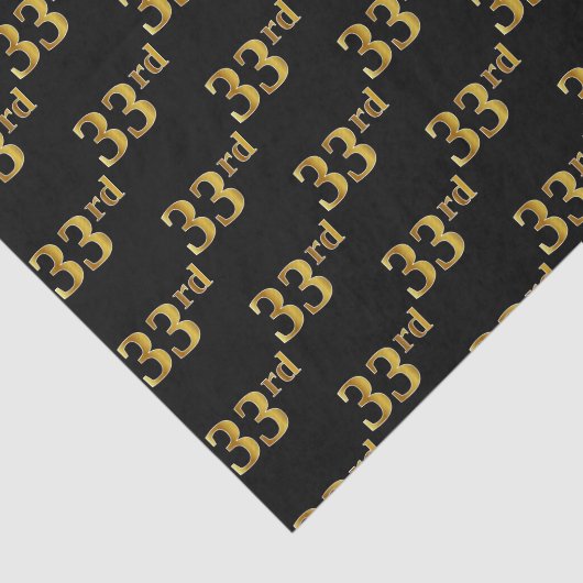 Black, Faux Gold 33e (Dertigderde) gebeurtenis Tissuepapier (Detail)