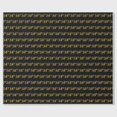 Black, Faux Gold 34th (34ste) event Cadeaupapier (Vlak)
