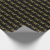 Black, Faux Gold 34th (34ste) event Cadeaupapier (Hoek)