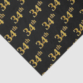 Black, Faux Gold 34th (34ste) event Tissuepapier (Detail)