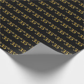 Black, Faux Gold 35th (35th) Event Cadeaupapier (Hoek)