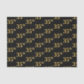 Black, Faux Gold 35th (35th) Event Tissuepapier (Voorkant)