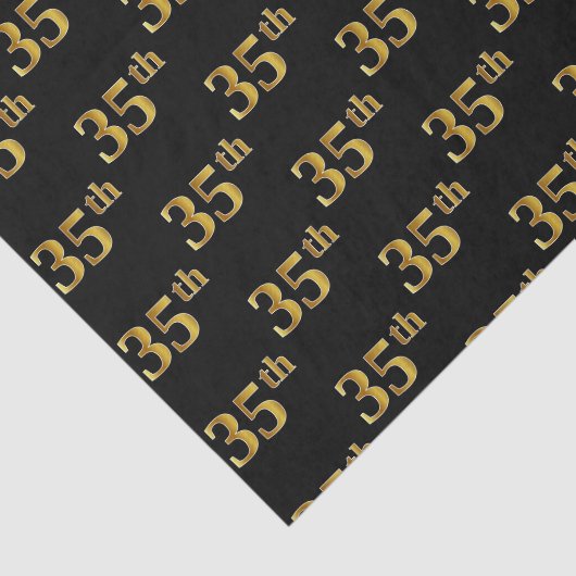 Black, Faux Gold 35th (35th) Event Tissuepapier (Detail)