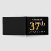 Black, Faux Gold 37th Birthday Party + aangepaste  Gastenboek (Volledig)