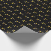 Black, Faux Gold 3de (derde) gebeurtenis Cadeaupapier (Hoek)