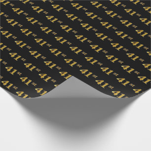 Black, Faux Gold 41st (41ste) gebeurtenis Cadeaupapier