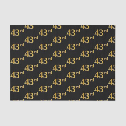 Black, Faux Gold 43e (43e) gebeurtenis Tissuepapier (Voorkant)
