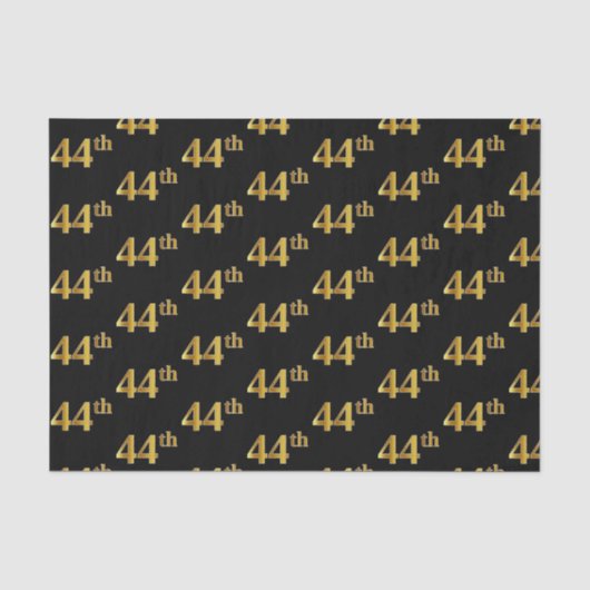 Black, Faux Gold 44e (44e) gebeurtenis Tissuepapier (Voorkant)