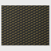 Black, Faux Gold 45th (45th) Event Cadeaupapier (Vlak)