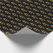 Black, Faux Gold 45th (45th) Event Cadeaupapier (Hoek)