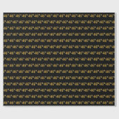 Black, Faux Gold 46th (46th) Event Cadeaupapier (Vlak)