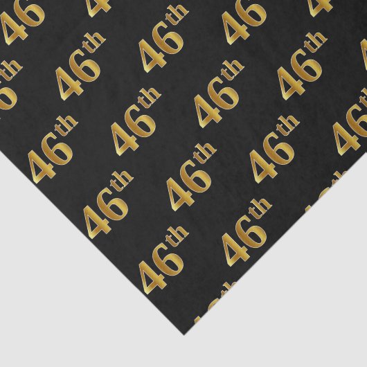 Black, Faux Gold 46th (46th) Event Tissuepapier (Detail)