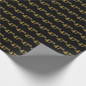 Black, Faux Gold 47th (47th) Event Cadeaupapier (Hoek)