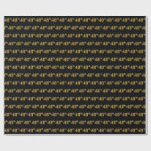 Black, Faux Gold 48th (48ste) event Cadeaupapier (Vlak)