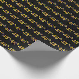 Black, Faux Gold 48th (48ste) event Cadeaupapier