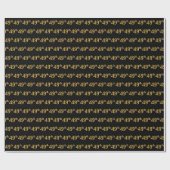 Black, Faux Gold 49th (49th) Event Cadeaupapier (Vlak)