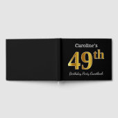 Black, Faux Gold 49th Birthday Party + aangepaste Gastenboek (Volledig)