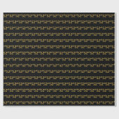 Black, Faux Gold 52e (52e) gebeurtenis Cadeaupapier (Vlak)