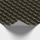 Black, Faux Gold 54th (54ste) event Cadeaupapier (Hoek)