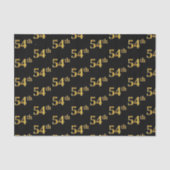 Black, Faux Gold 54th (54ste) event Tissuepapier (Voorkant)