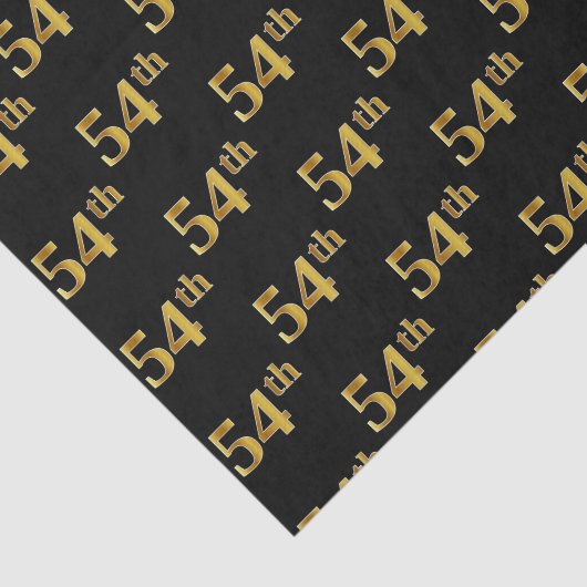 Black, Faux Gold 54th (54ste) event Tissuepapier (Detail)