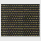 Black, Faux Gold 55th (55th) Event Cadeaupapier (Vlak)