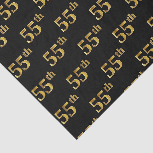 Black, Faux Gold 55th (55th) Event Tissuepapier (Detail)