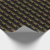 Black, Faux Gold 56th (56th) Event Cadeaupapier (Hoek)