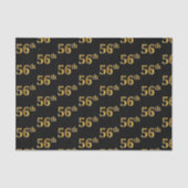 Black, Faux Gold 56th (56th) Event Tissuepapier (Voorkant)