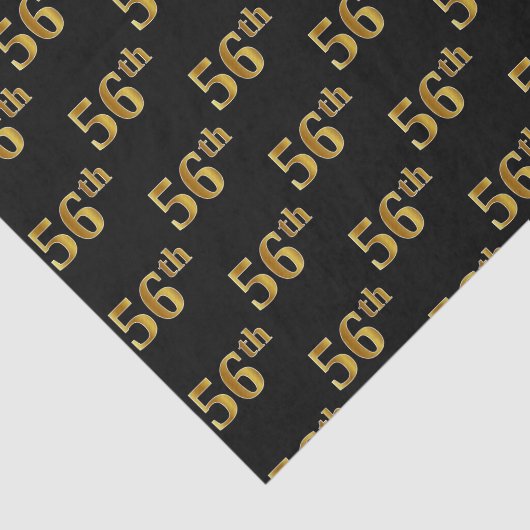 Black, Faux Gold 56th (56th) Event Tissuepapier (Detail)