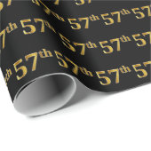 Black, Faux Gold 57th (57th) Event Cadeaupapier (Rol Hoek)